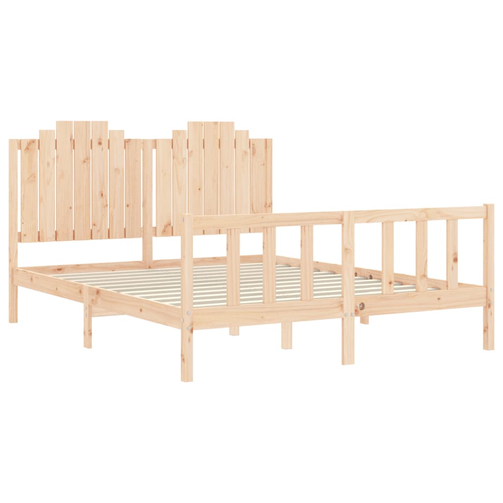 Bed Frame without Mattress 160x200 cm Solid Wood Pine