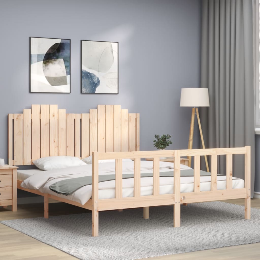 Bed Frame without Mattress 160x200 cm Solid Wood Pine