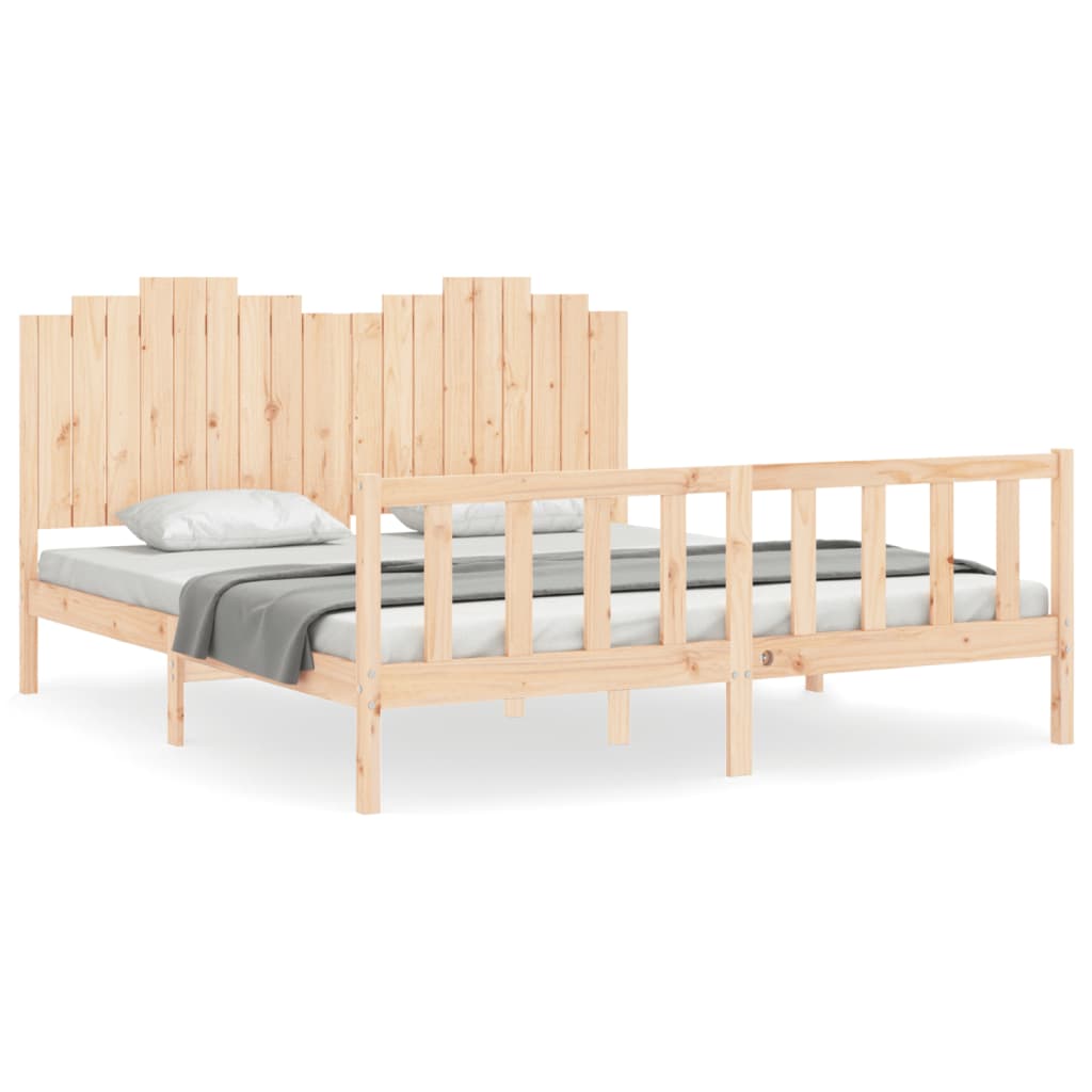 Bed Frame without Mattress Solid Wood Pine