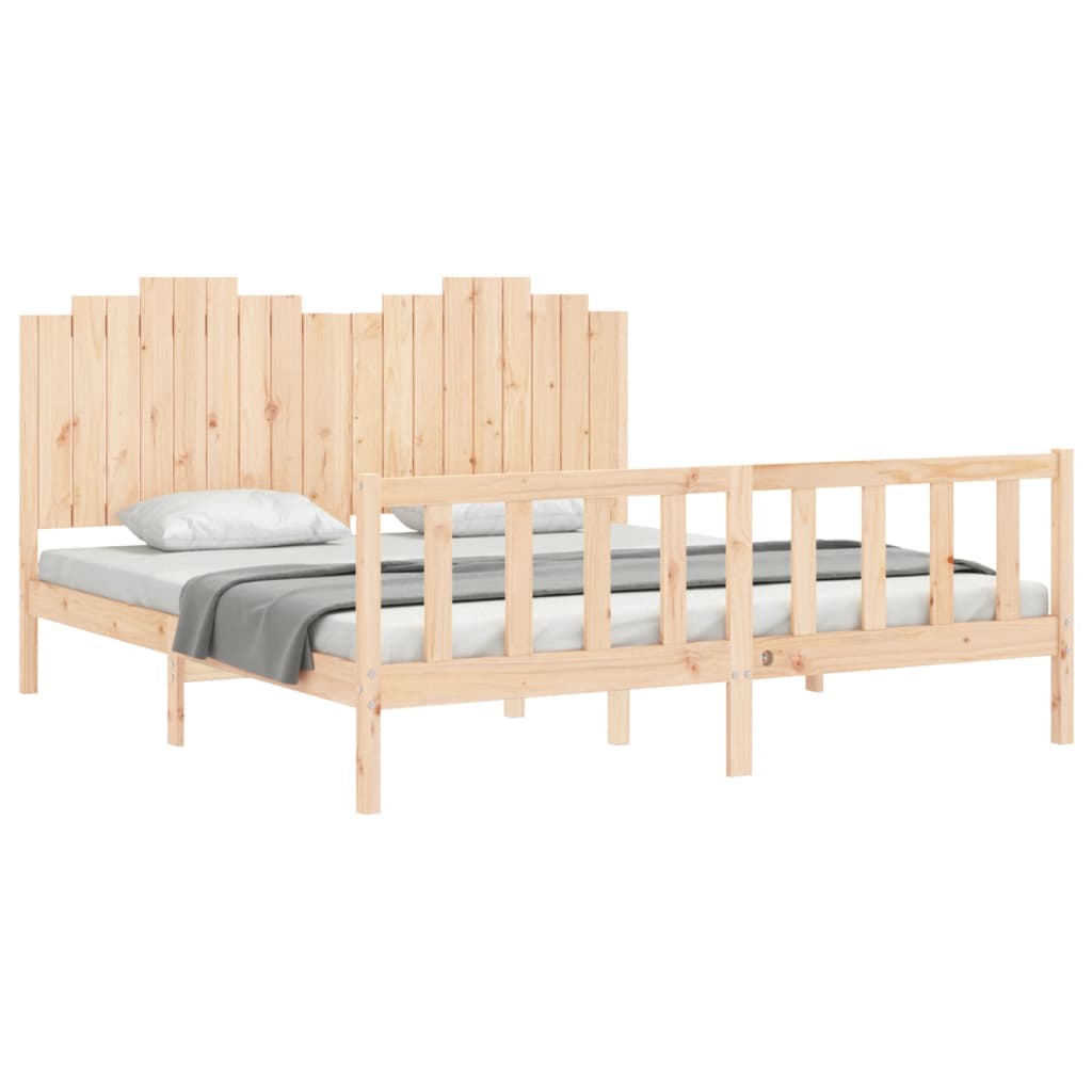 Bed Frame without Mattress Solid Wood Pine