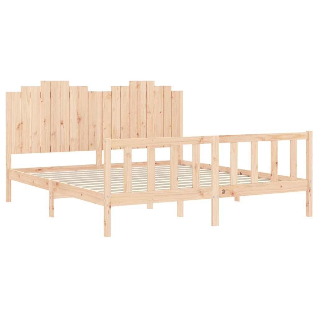 Bed Frame without Mattress Solid Wood Pine