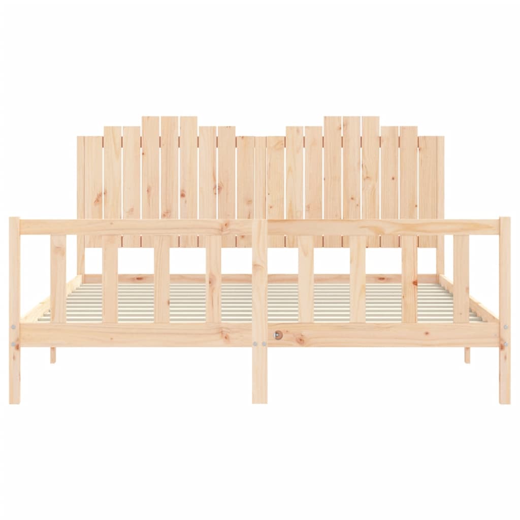 Bed Frame without Mattress Solid Wood Pine