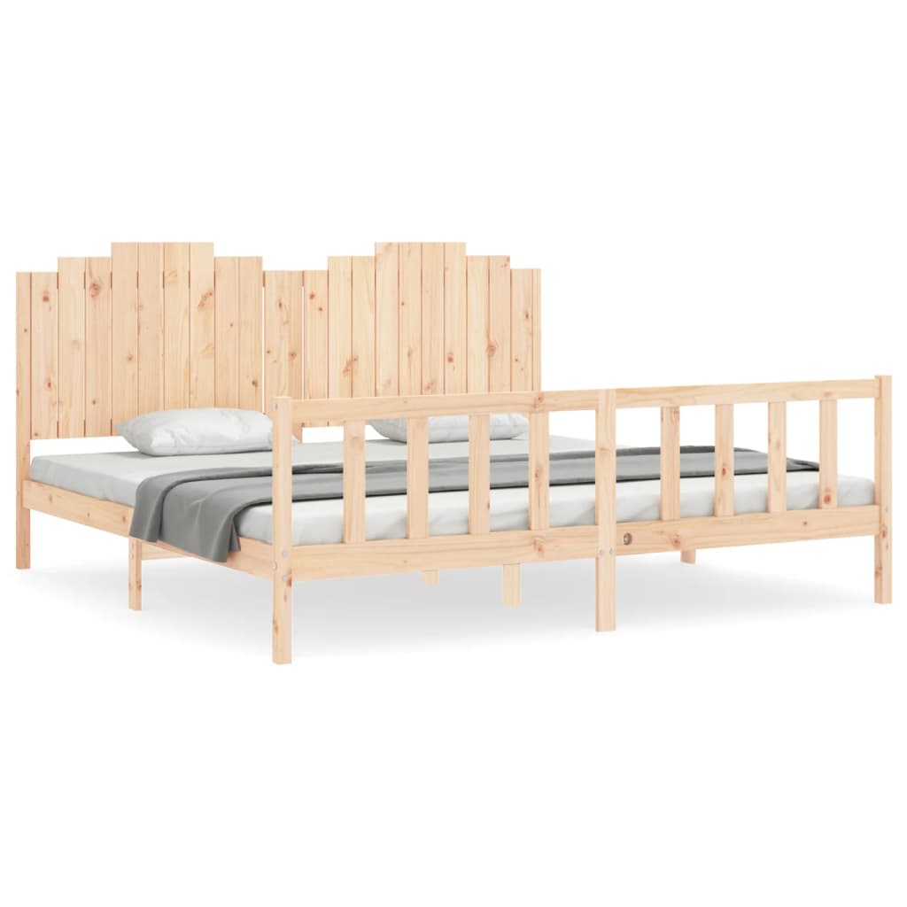 Bed Frame without Mattress 200x200 cm Solid Wood Pine