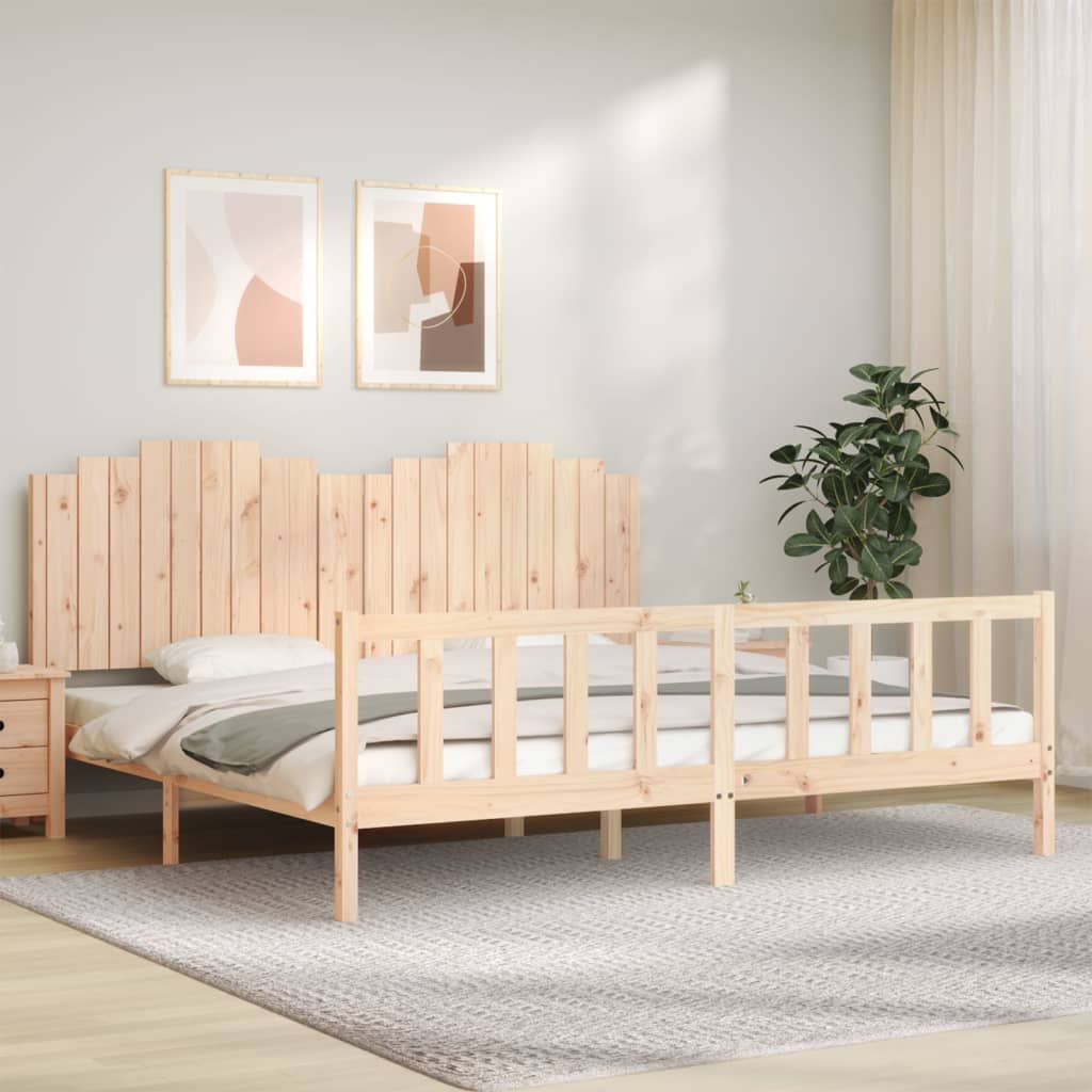 Bed Frame without Mattress 200x200 cm Solid Wood Pine