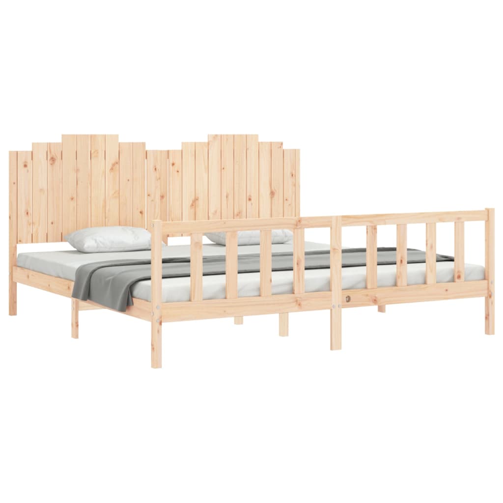 Bed Frame without Mattress 200x200 cm Solid Wood Pine