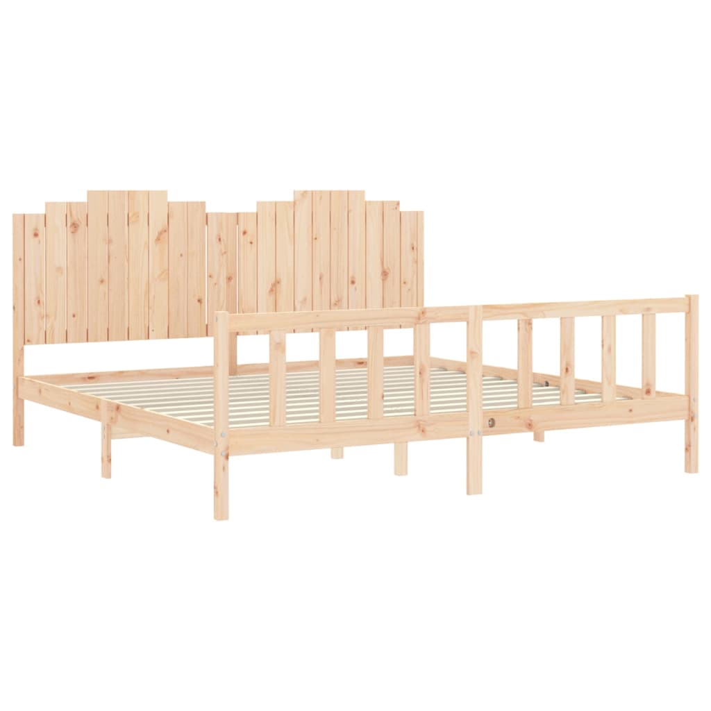 Bed Frame without Mattress 200x200 cm Solid Wood Pine