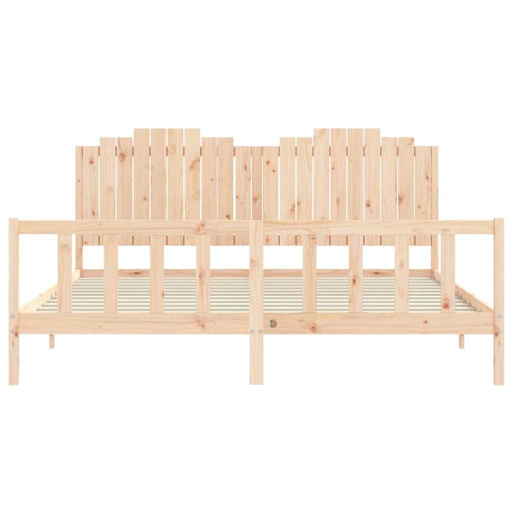 Bed Frame without Mattress 200x200 cm Solid Wood Pine