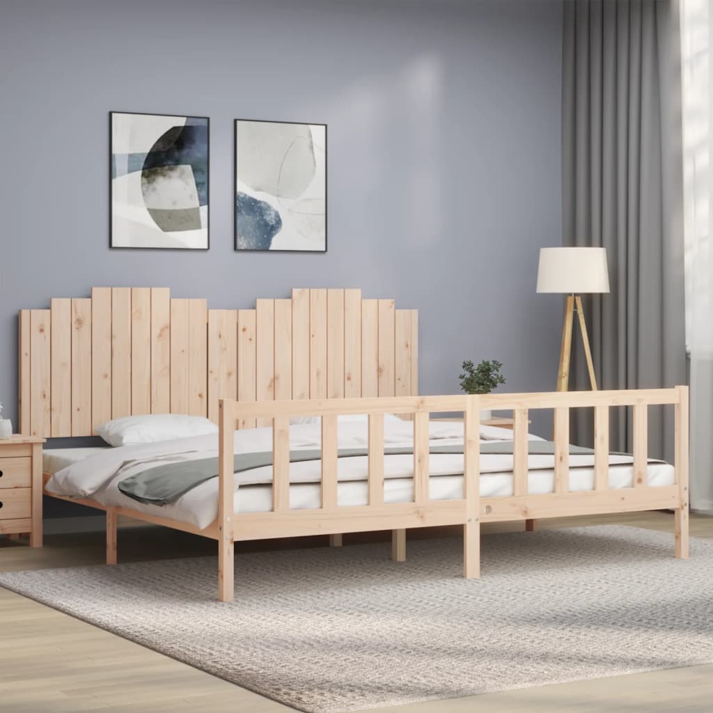 Bed Frame without Mattress 200x200 cm Solid Wood Pine