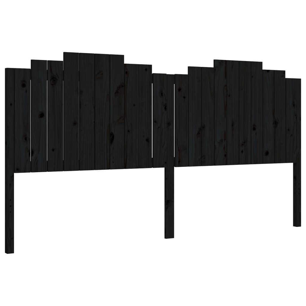 Bed Frame without Mattress Black 200x200 cm Solid Wood Pine