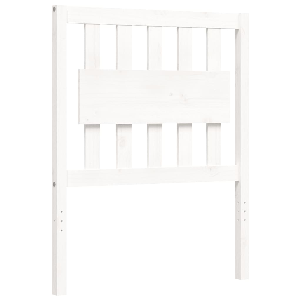 Bed Frame without Mattress White Small Single Solid Wood Pine