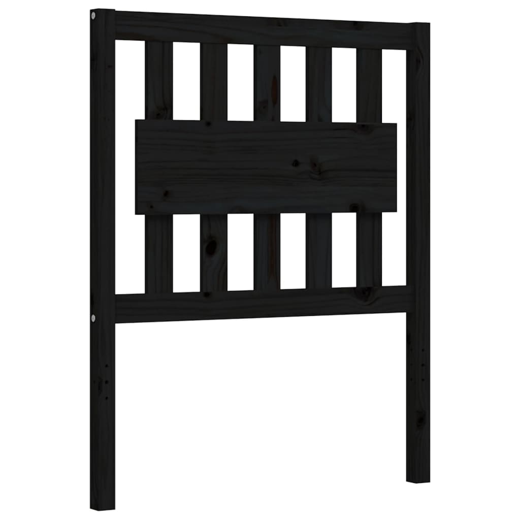 Bed Frame without Mattress Black Small Single Solid Wood Pine