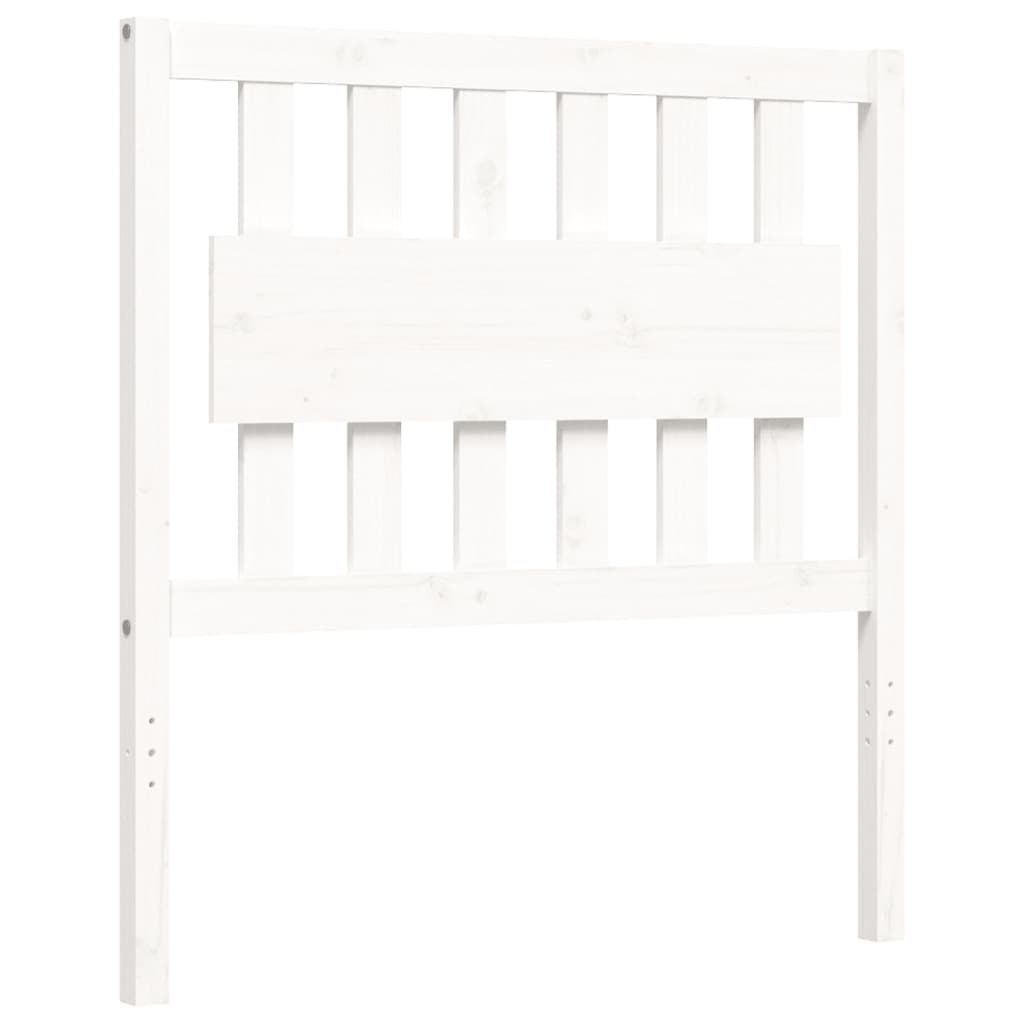 Bed Frame without Mattress White Single Solid Wood Pine