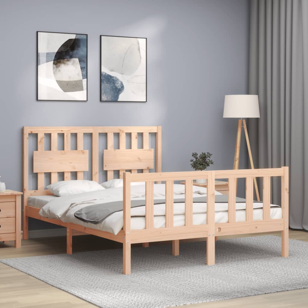 Bed Frame without Mattress Small Double Solid Wood Pine