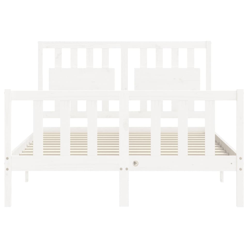 Bed Frame without Mattress White 140x190 cm Solid Wood Pine