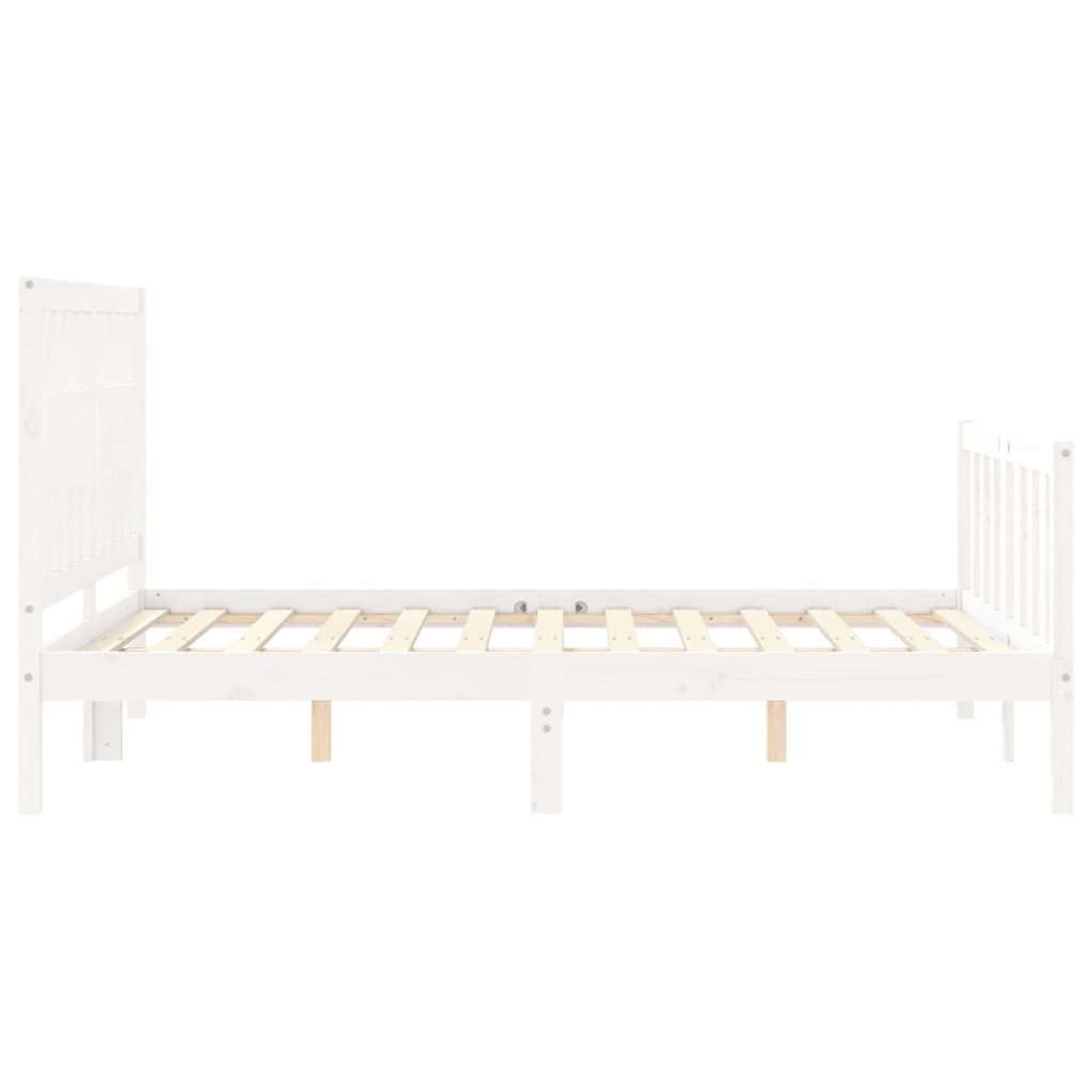 Bed Frame without Mattress White 140x190 cm Solid Wood Pine