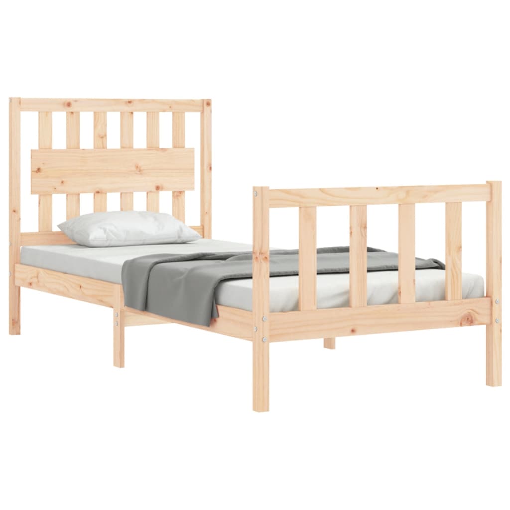 Bed Frame without Mattress 90x200 cm Solid Wood Pine