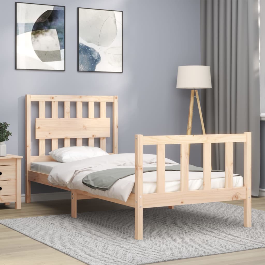 Bed Frame without Mattress 90x200 cm Solid Wood Pine