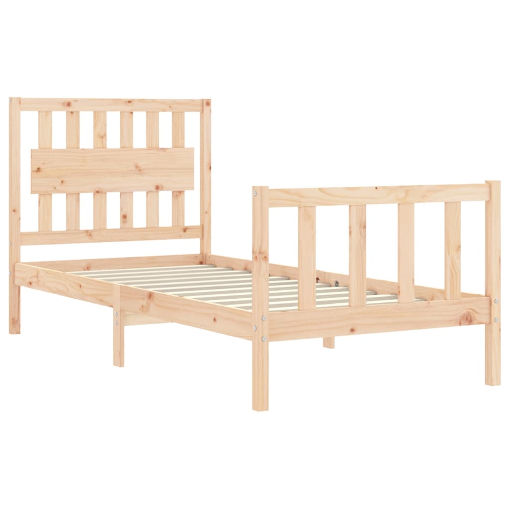 Bed Frame without Mattress 90x200 cm Solid Wood Pine