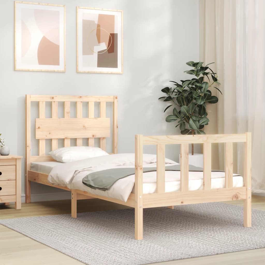 Bed Frame without Mattress 90x200 cm Solid Wood Pine