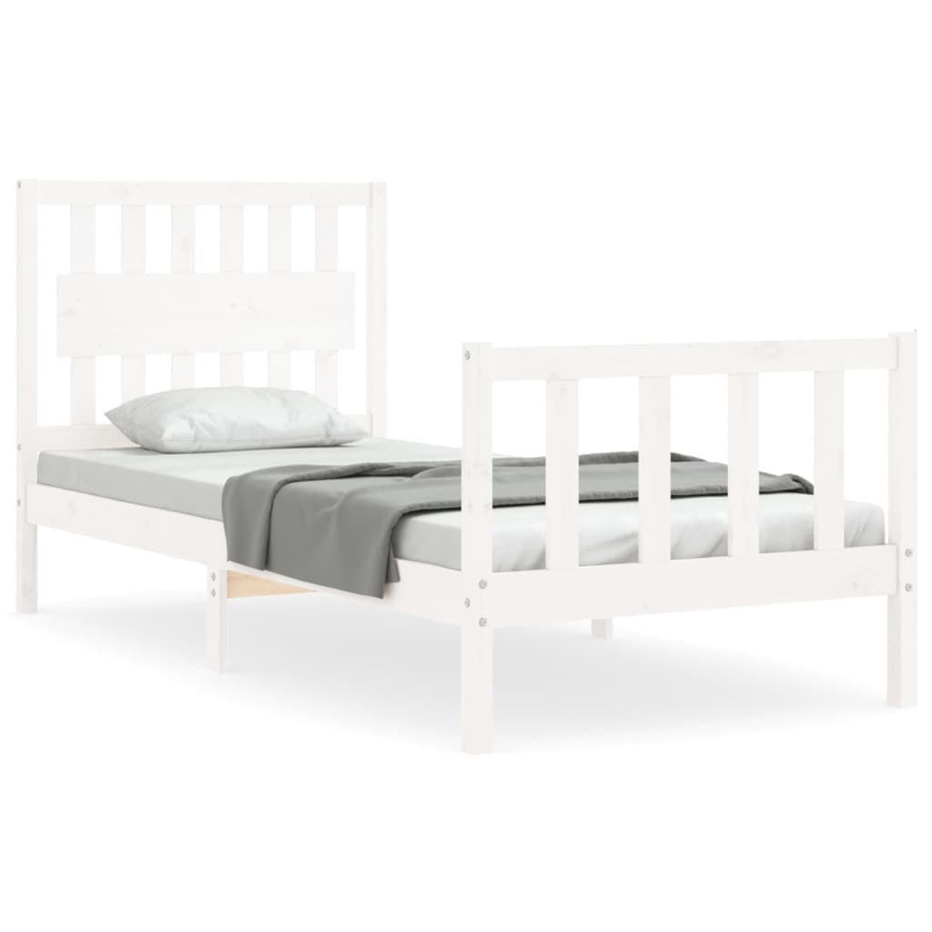Bed Frame without Mattress White 90x200 cm Solid Wood Pine