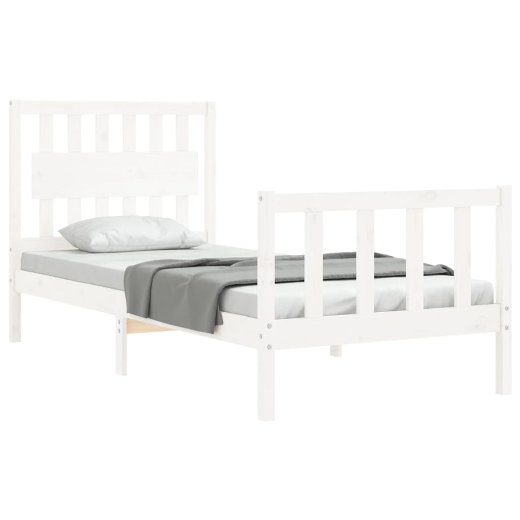 Bed Frame without Mattress White 90x200 cm Solid Wood Pine