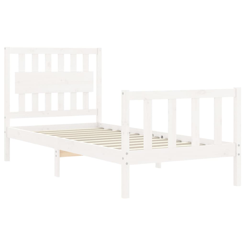 Bed Frame without Mattress White 90x200 cm Solid Wood Pine