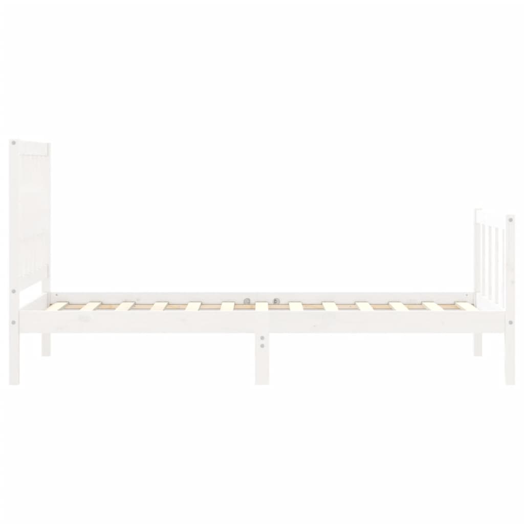 Bed Frame without Mattress White 90x200 cm Solid Wood Pine