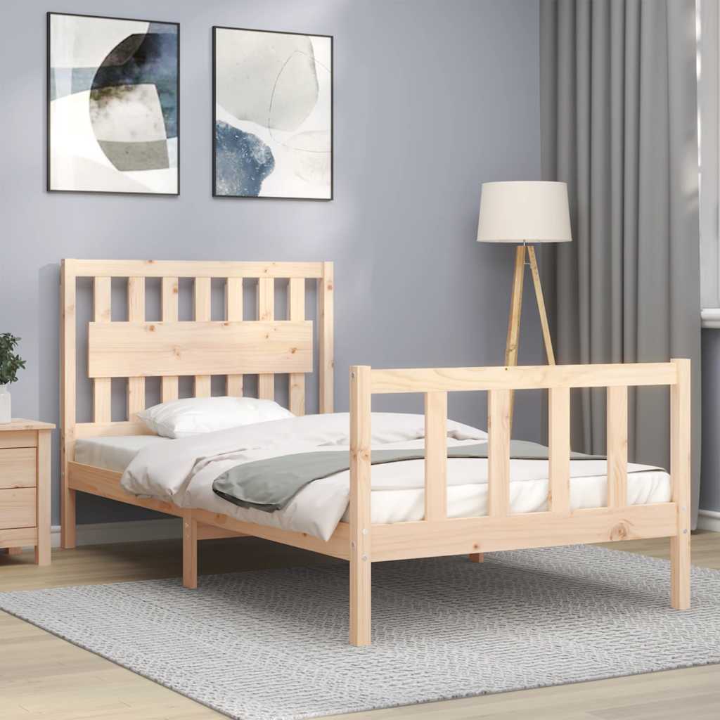 Bed Frame without Mattress 100x200 cm Solid Wood Pine