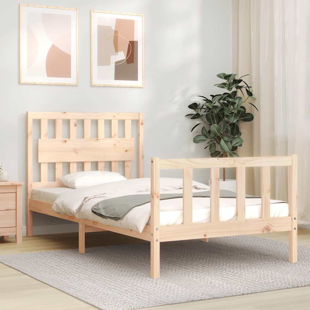 Bed Frame without Mattress 100x200 cm Solid Wood Pine