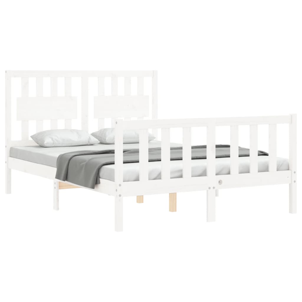 Bed Frame without Mattress White 120x200 cm Solid Wood Pine