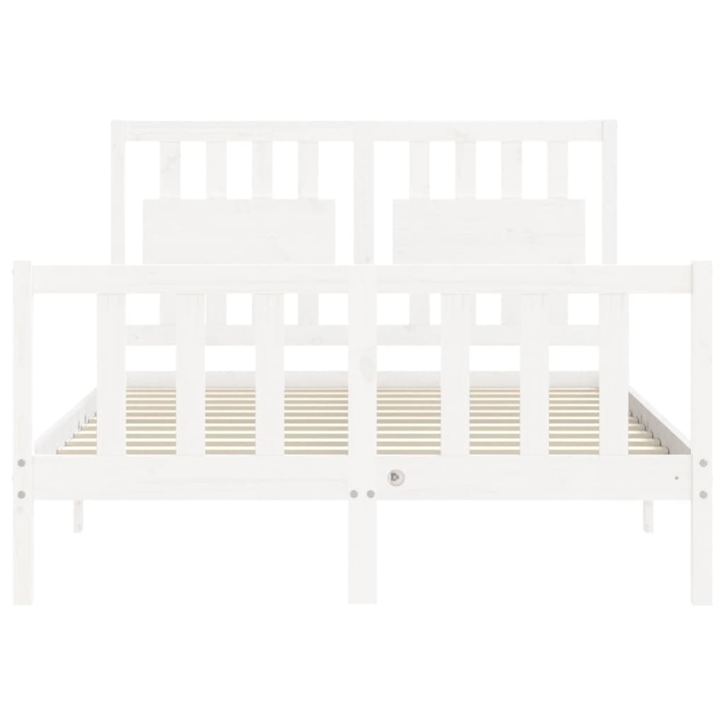 Bed Frame without Mattress White 120x200 cm Solid Wood Pine