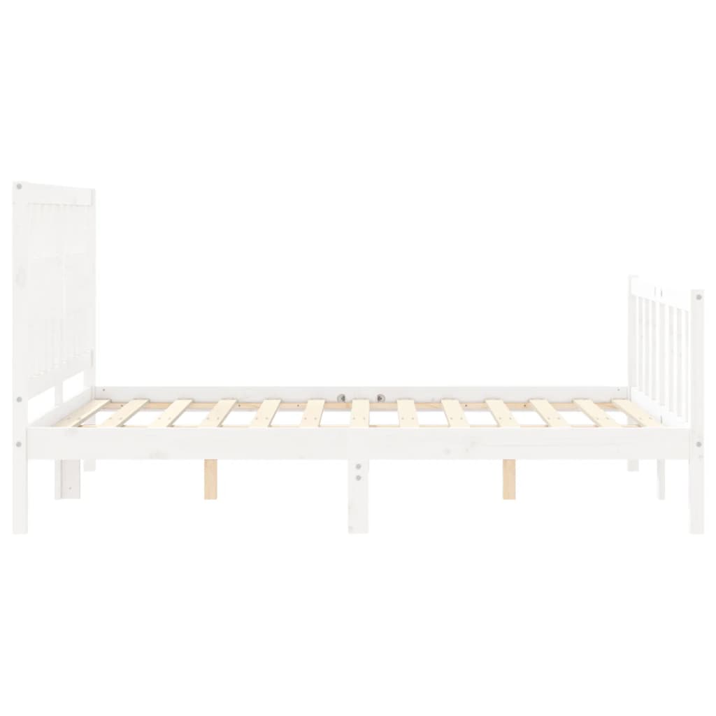 Bed Frame without Mattress White 120x200 cm Solid Wood Pine