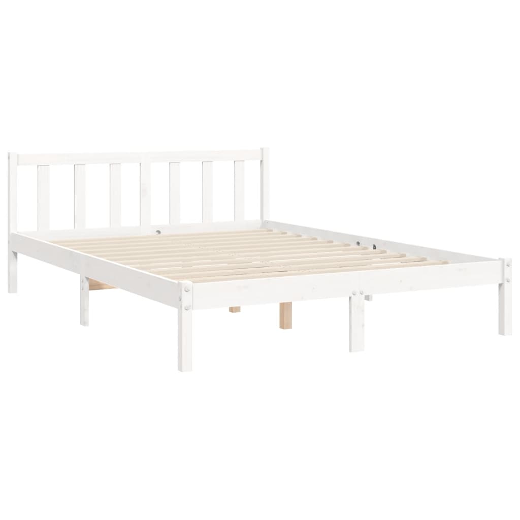 Bed Frame without Mattress White 120x200 cm Solid Wood Pine