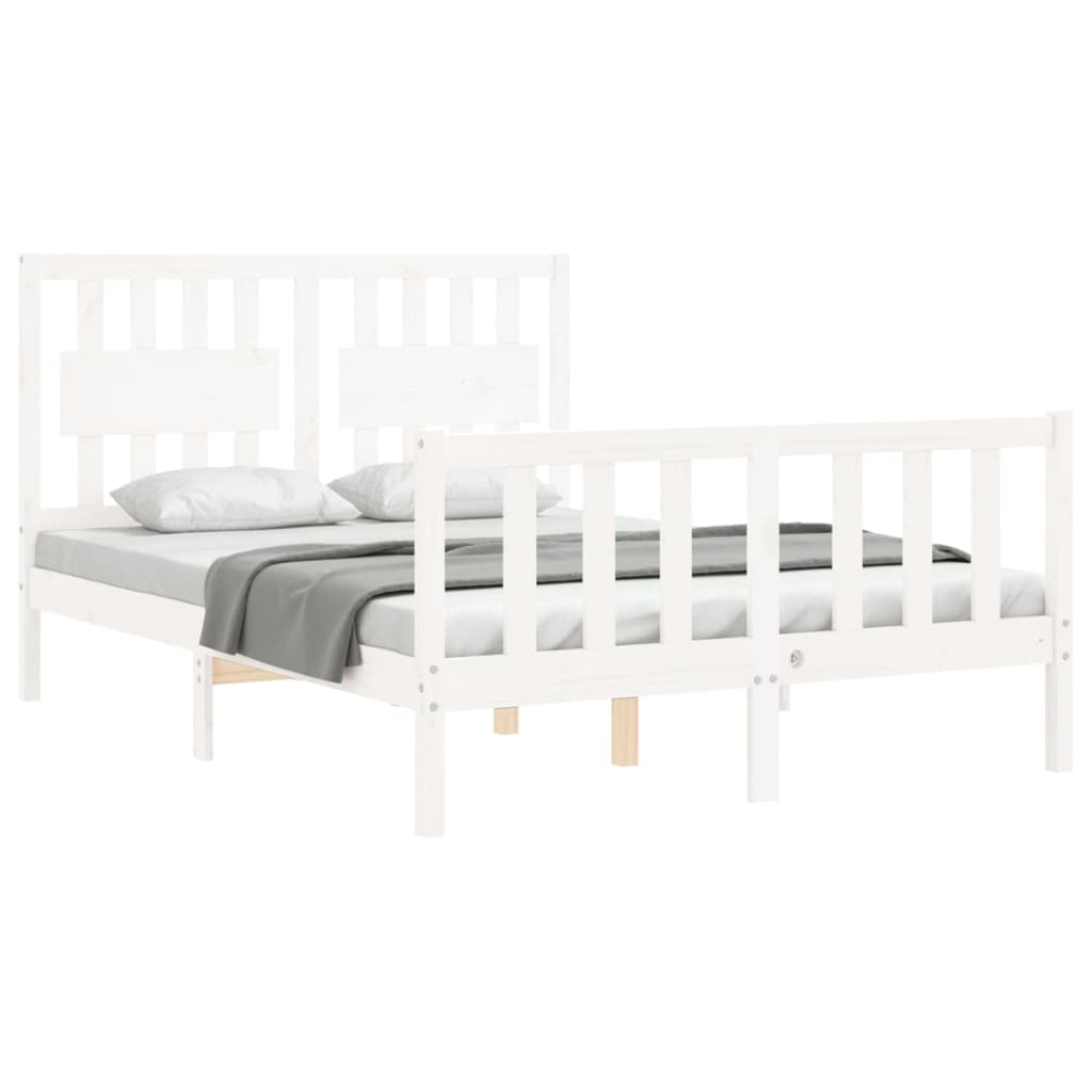 Bed Frame without Mattress White 140x200 cm Solid Wood Pine