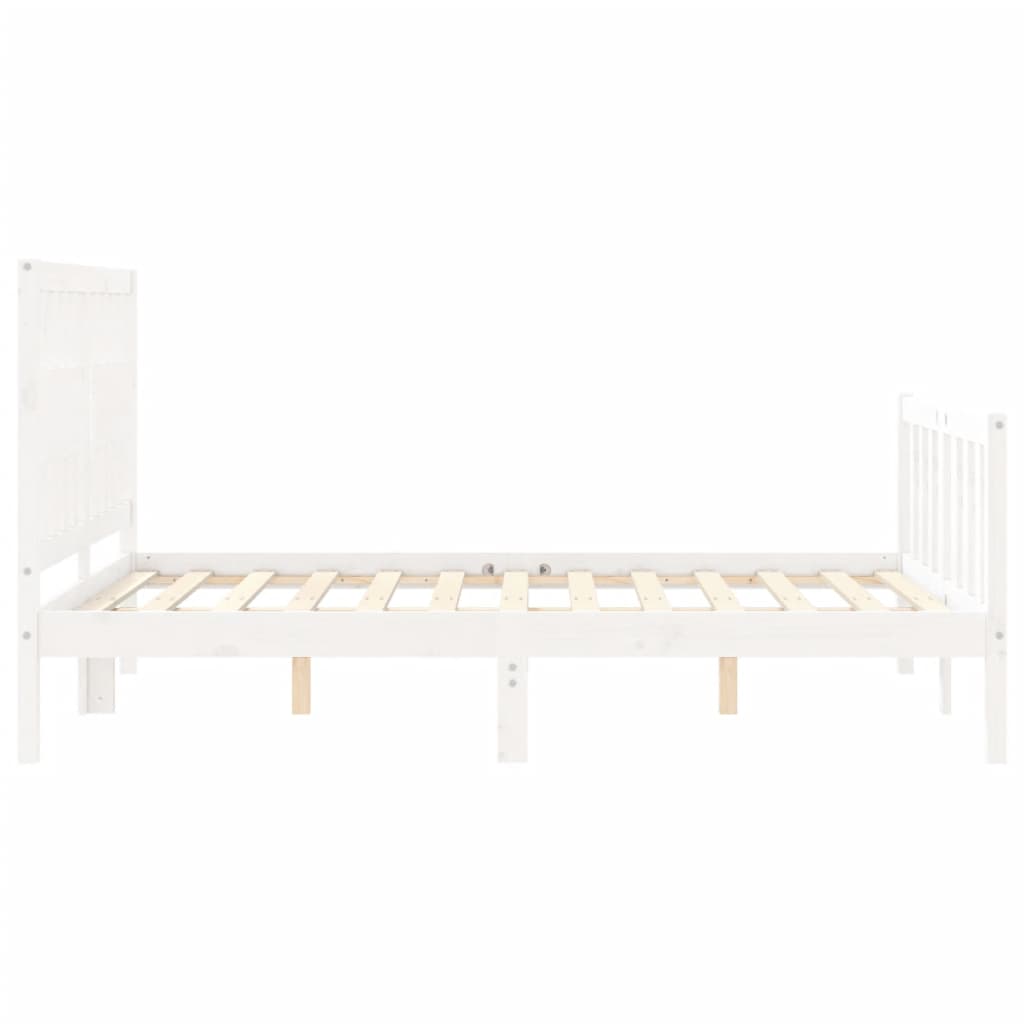 Bed Frame without Mattress White 140x200 cm Solid Wood Pine