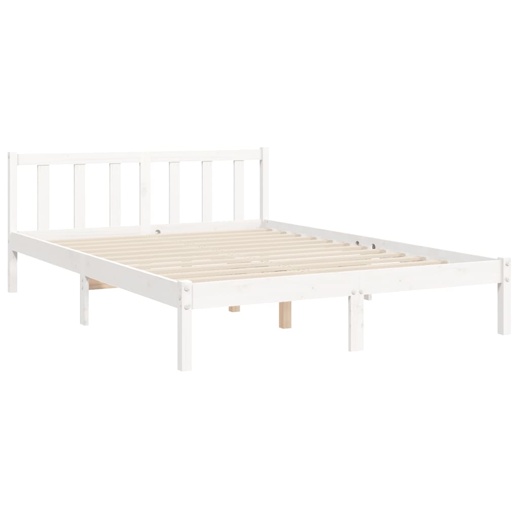 Bed Frame without Mattress White 140x200 cm Solid Wood Pine