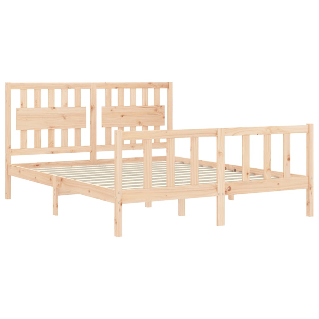 Bed Frame without Mattress King Size Solid Wood Pine