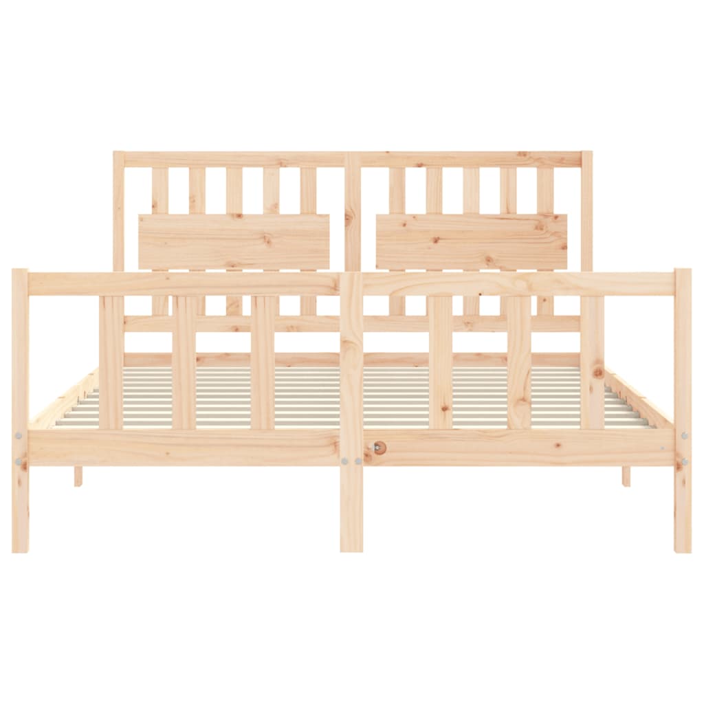 Bed Frame without Mattress King Size Solid Wood Pine
