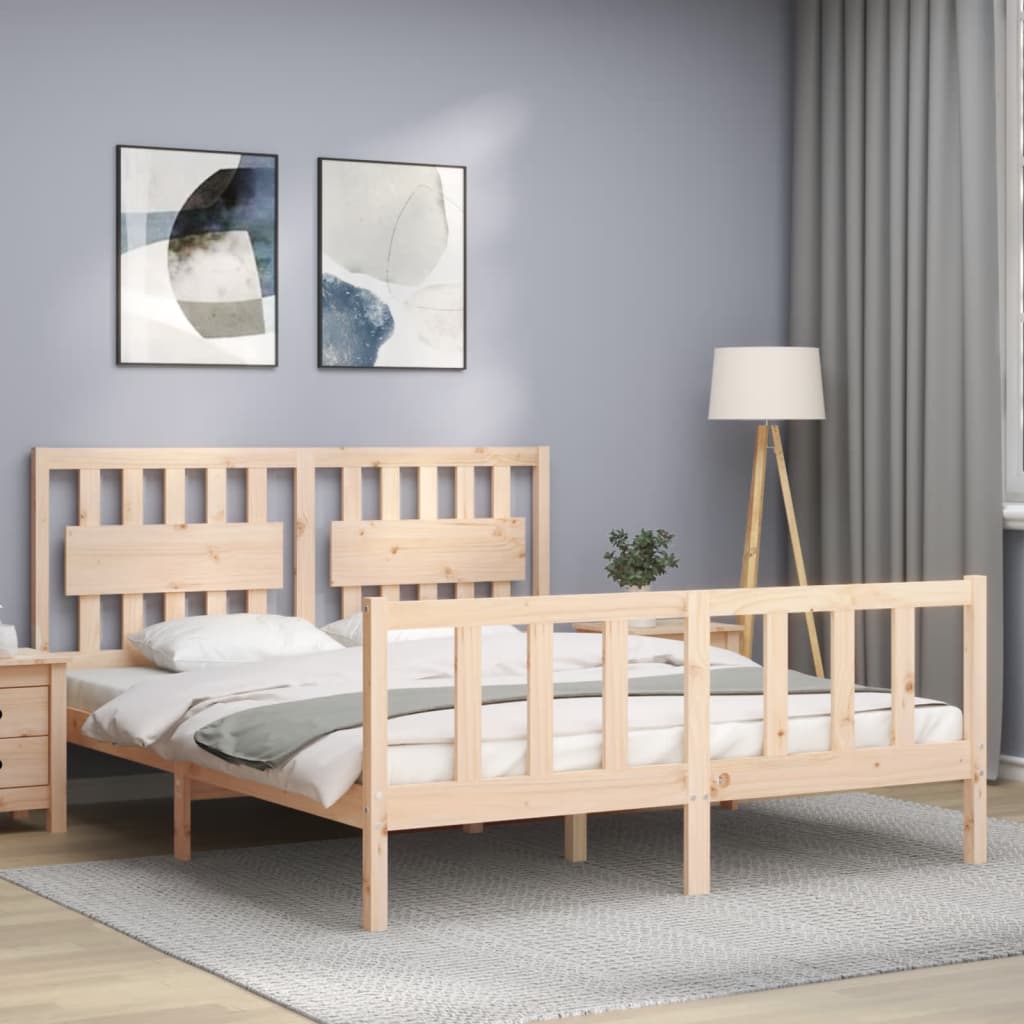 Bed Frame without Mattress 160x200 cm Solid Wood Pine