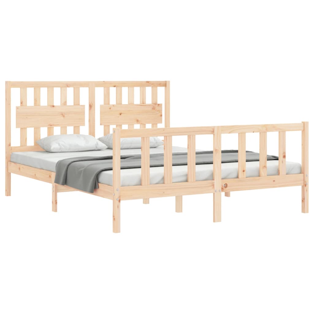 Bed Frame without Mattress 160x200 cm Solid Wood Pine