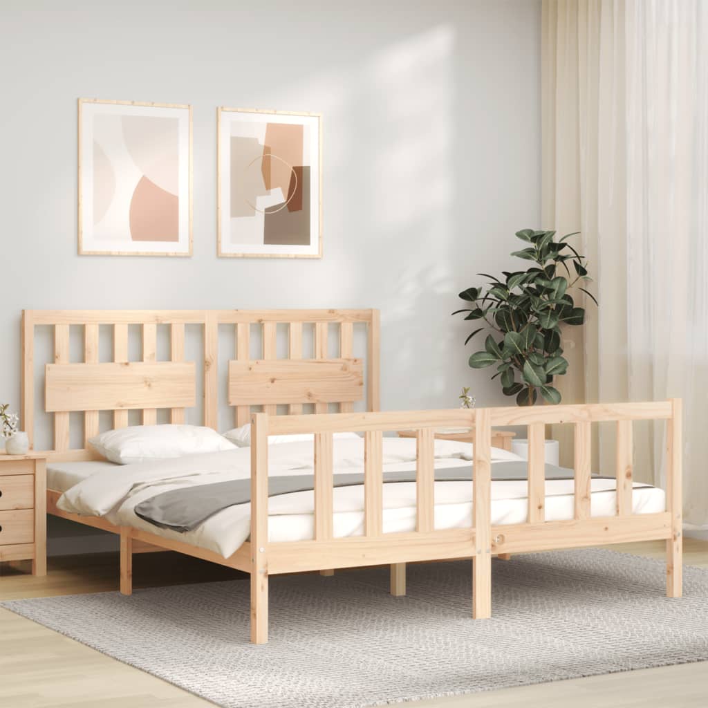 Bed Frame without Mattress 160x200 cm Solid Wood Pine