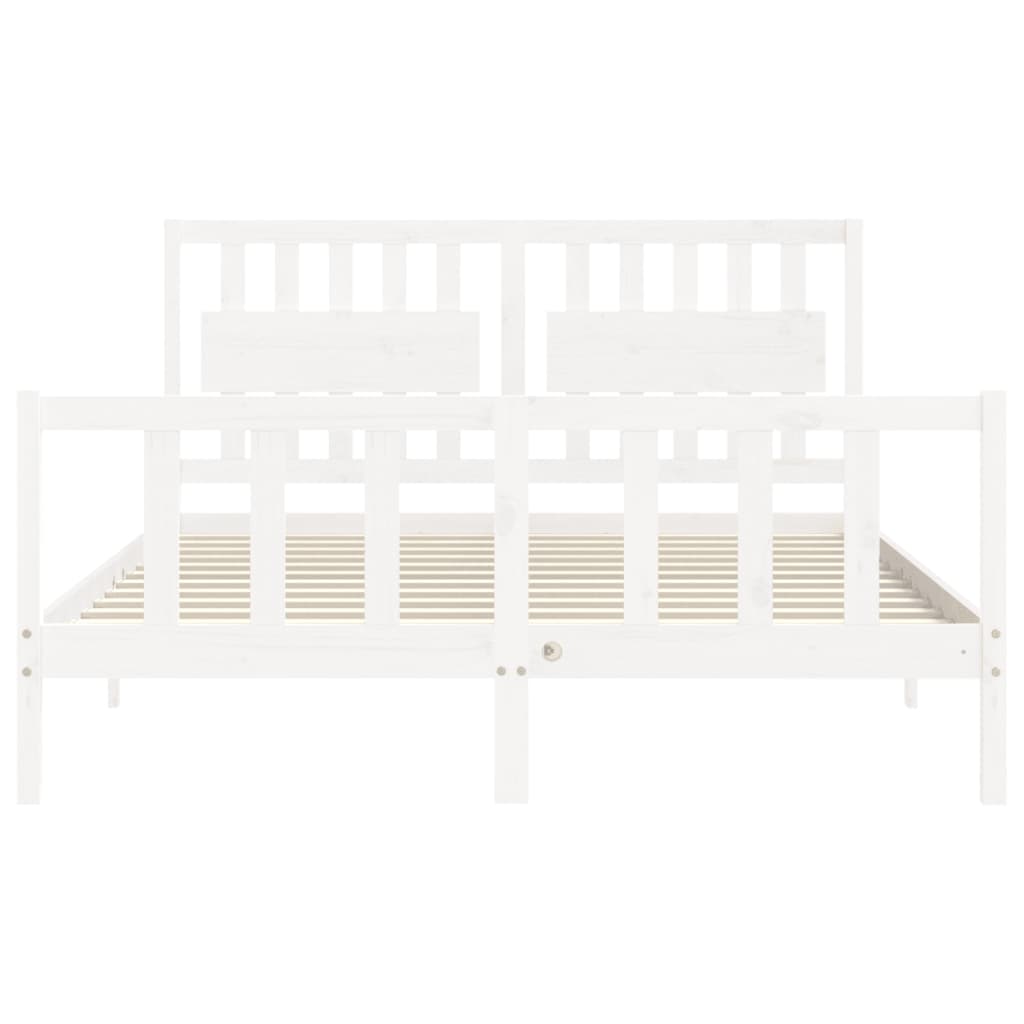 Bed Frame without Mattress White 160x200 cm Solid Wood Pine