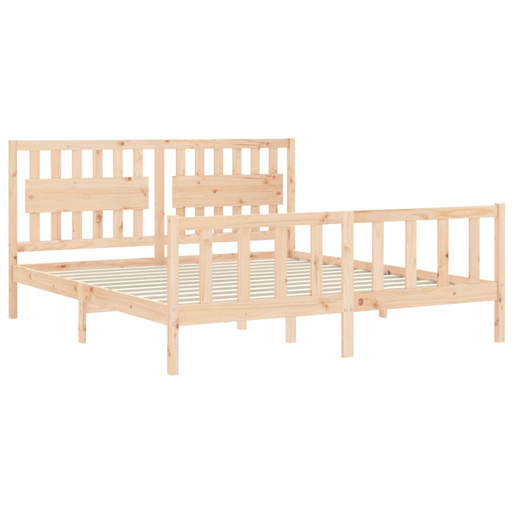 Bed Frame without Mattress Super King Size Solid Wood Pine