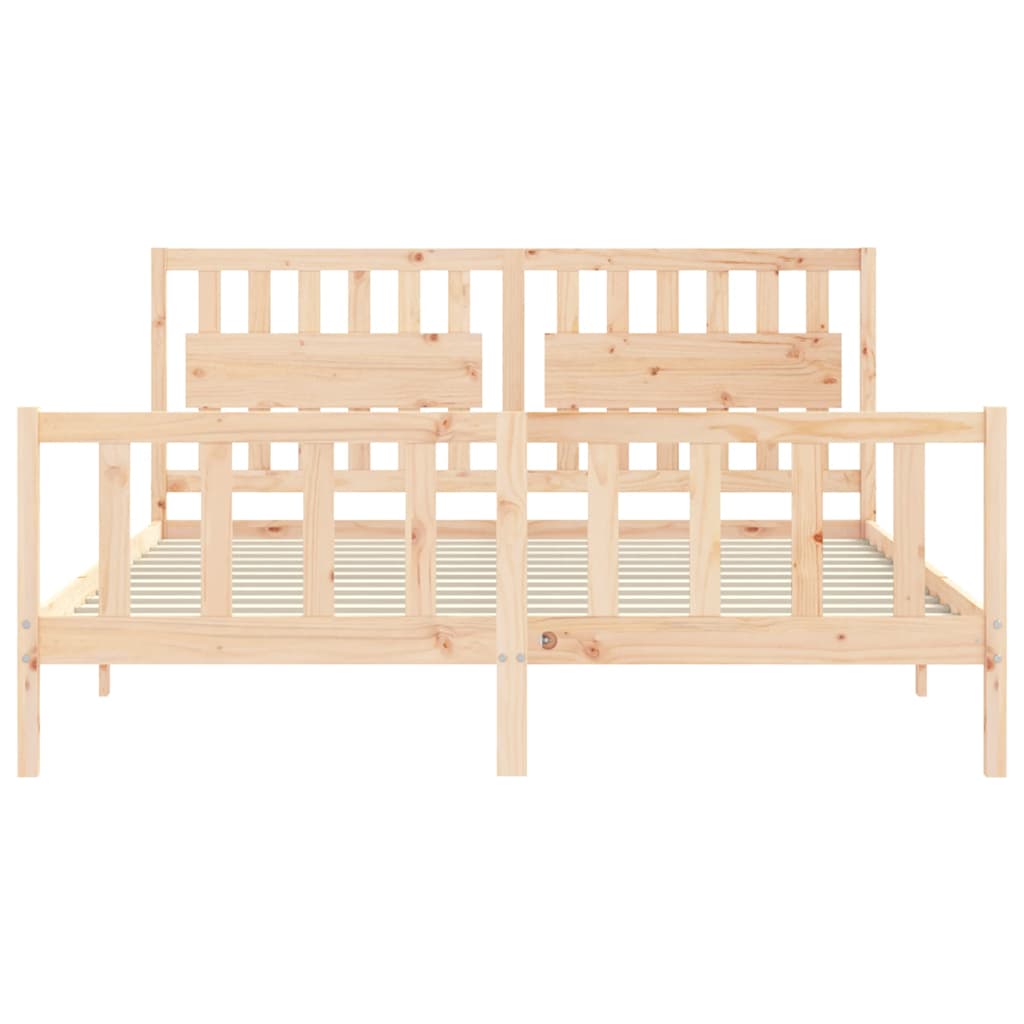 Bed Frame without Mattress Super King Size Solid Wood Pine