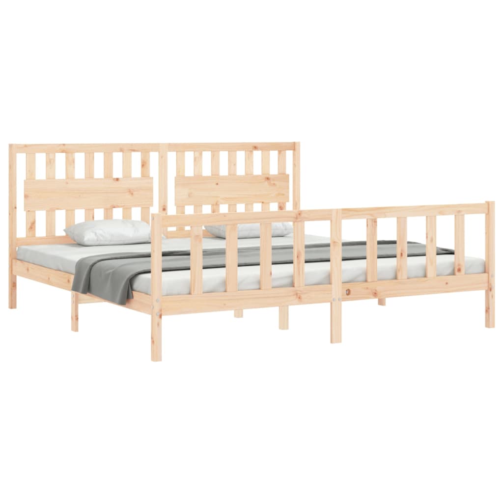 Bed Frame without Mattress 200x200 cm Solid Wood Pine