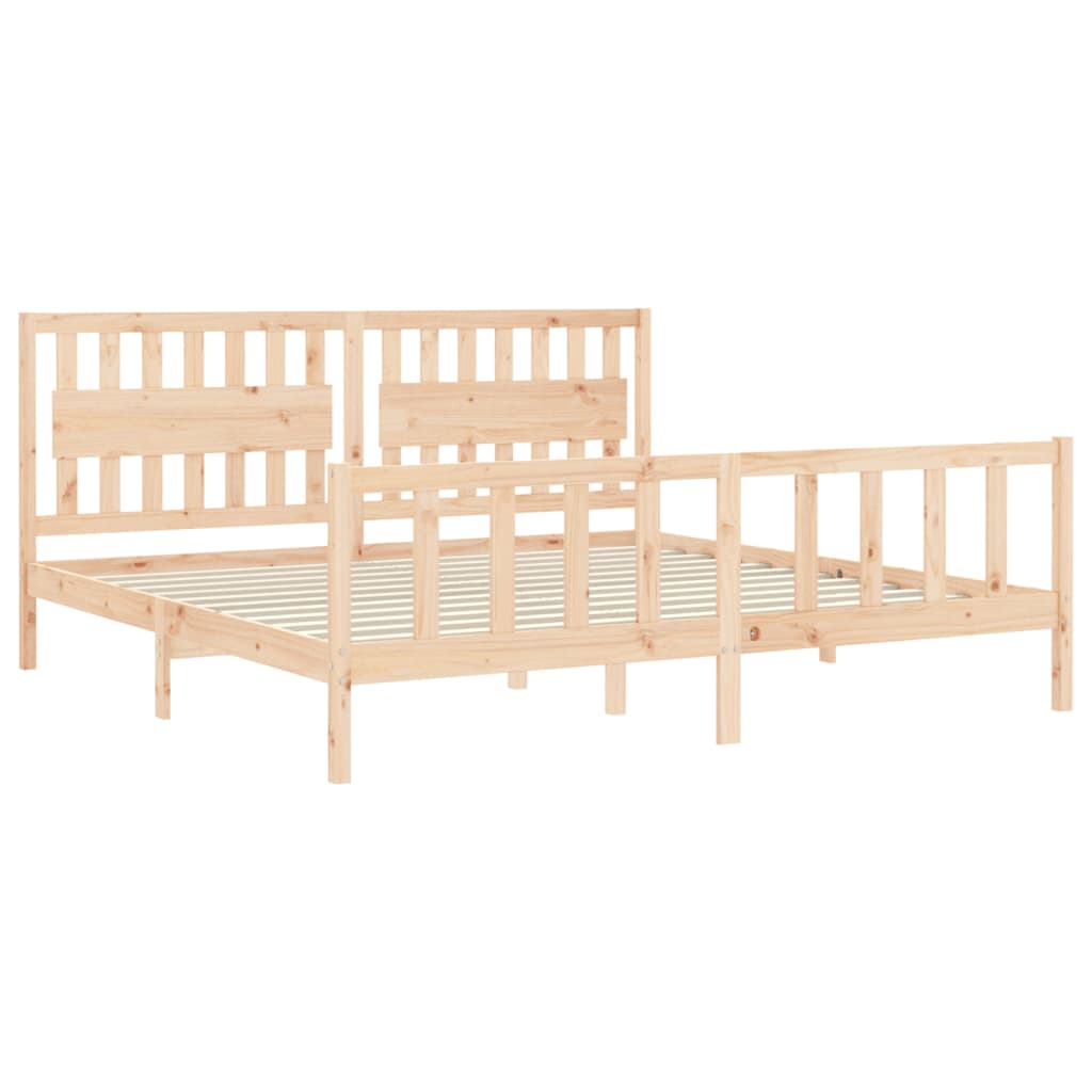 Bed Frame without Mattress 200x200 cm Solid Wood Pine