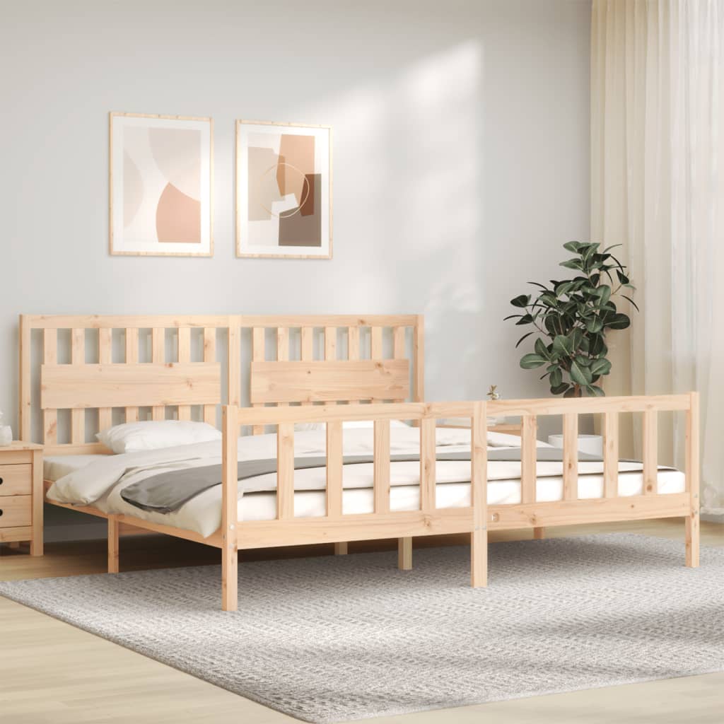 Bed Frame without Mattress 200x200 cm Solid Wood Pine