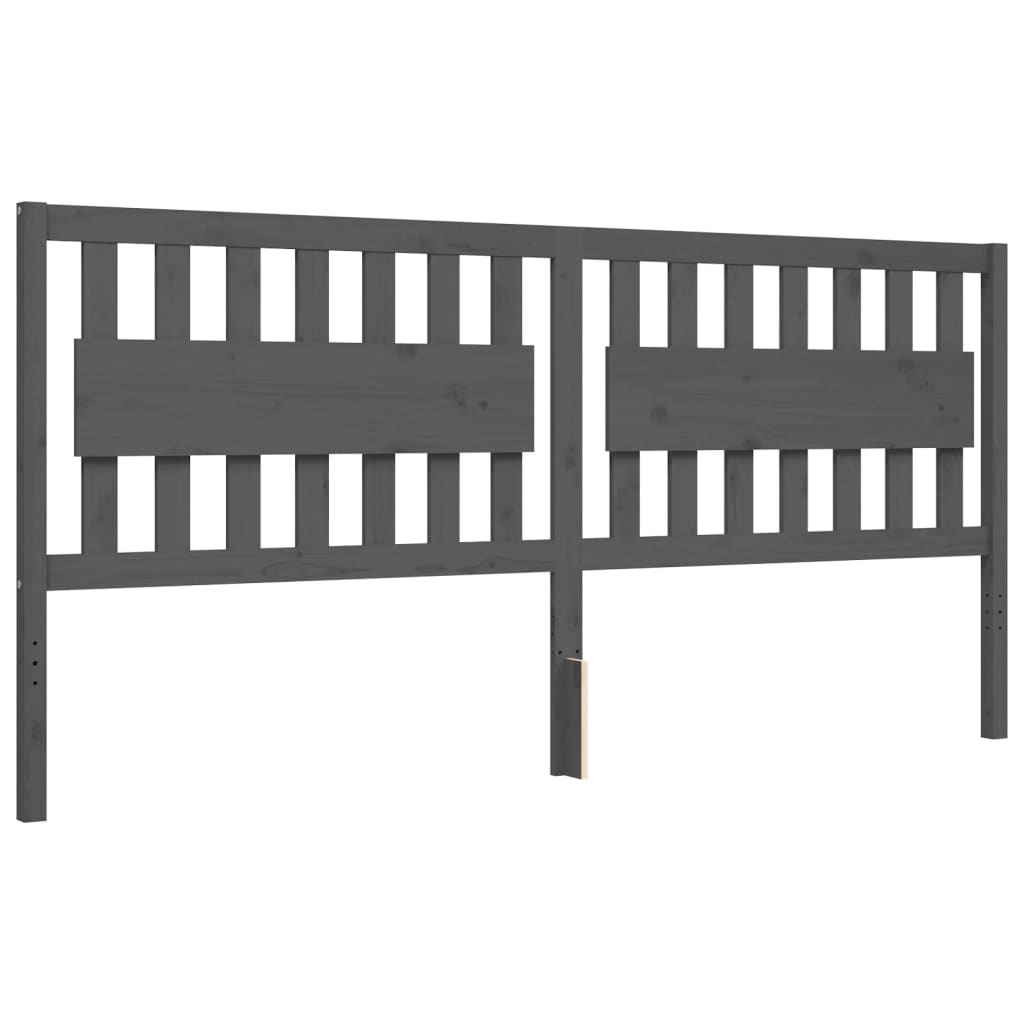 Bed Frame without Mattress Grey 200x200 cm Solid Wood Pine