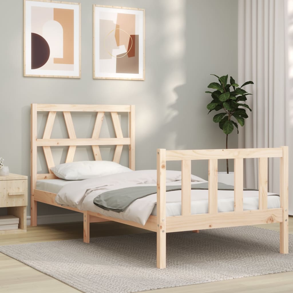 Bed Frame without Mattress Small Single Solid Wood Pine