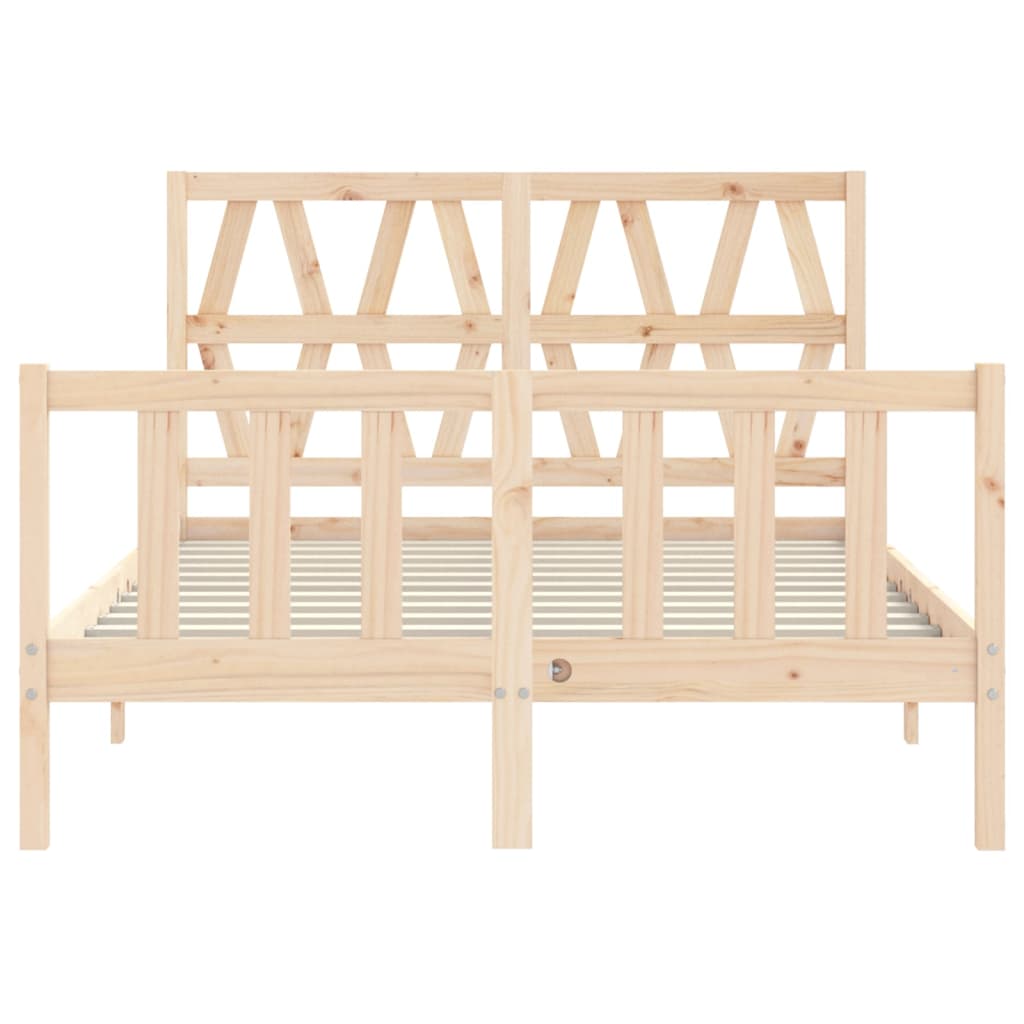 Bed Frame without Mattress Double Solid Wood Pine